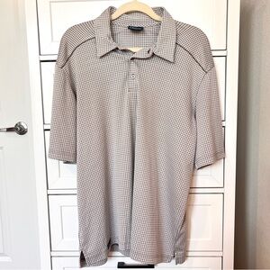 Cleveland Classics Golf Polo Shirt Men’s Large Brown Houndstooth Short Sleeve
